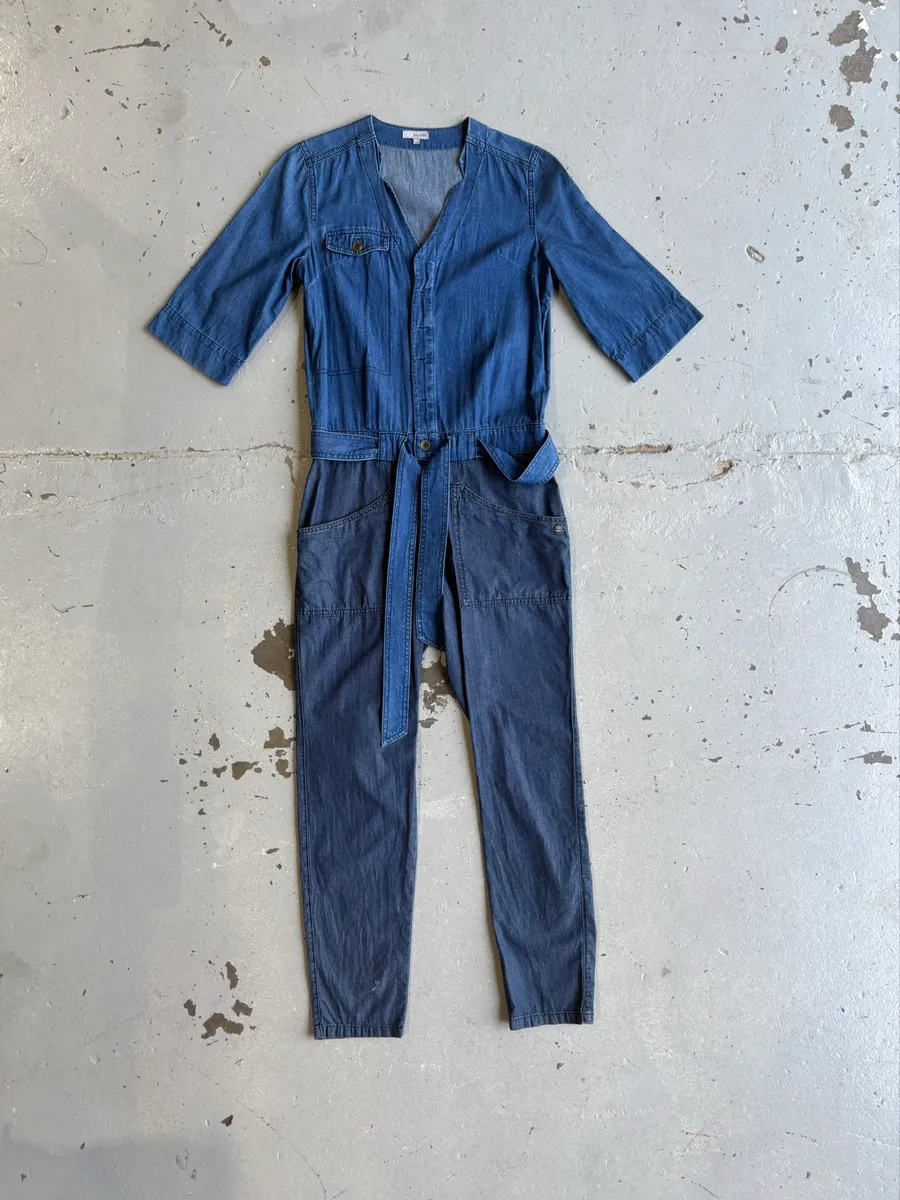 Navy Denim Jumpsuit - Extra Small