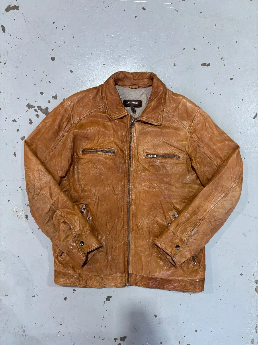 Vintage Danier Cognac Leather Jacket - Extra Large