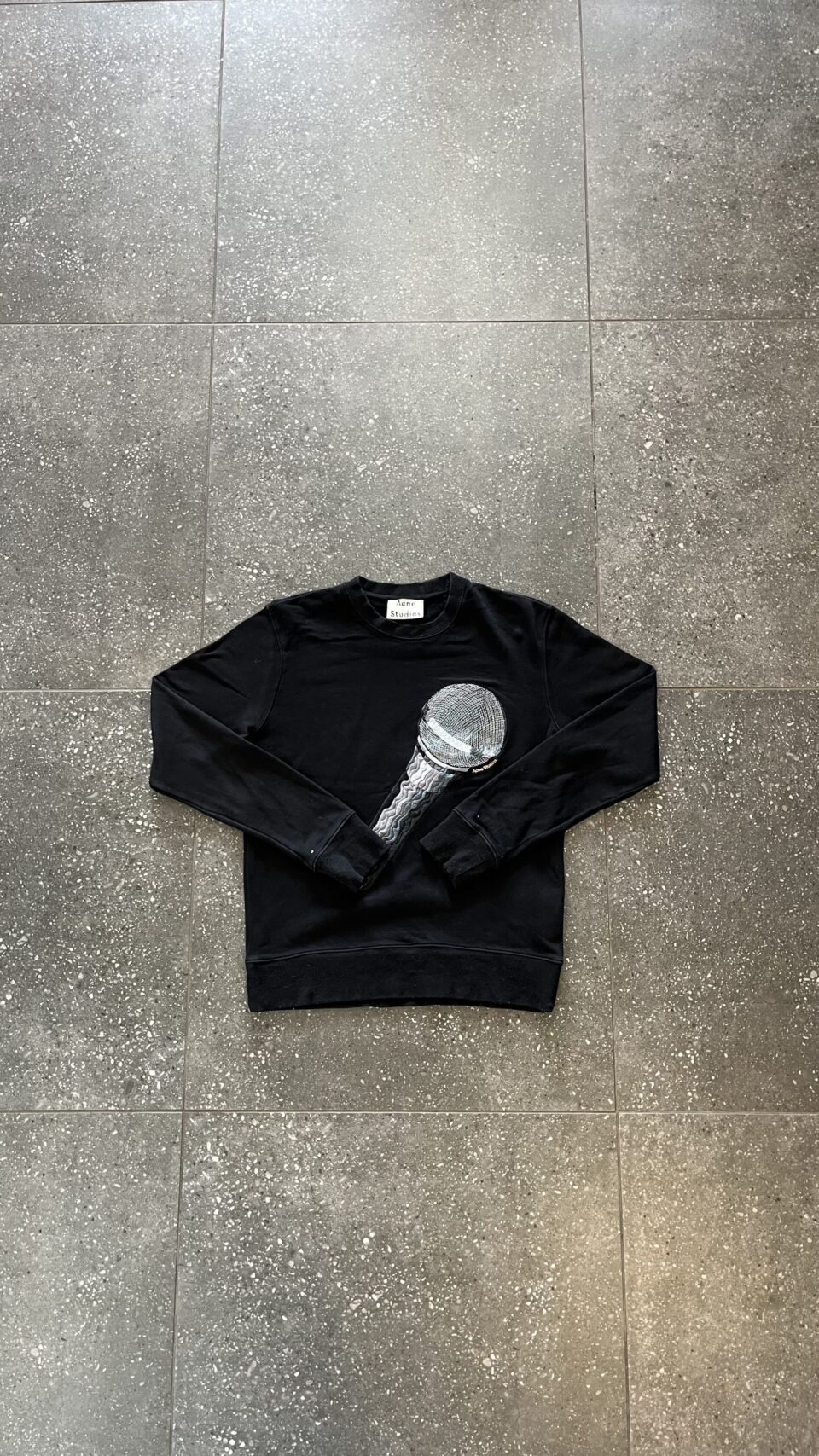 Black Acne Studios Casey Microphone Embroided Sweater - Small