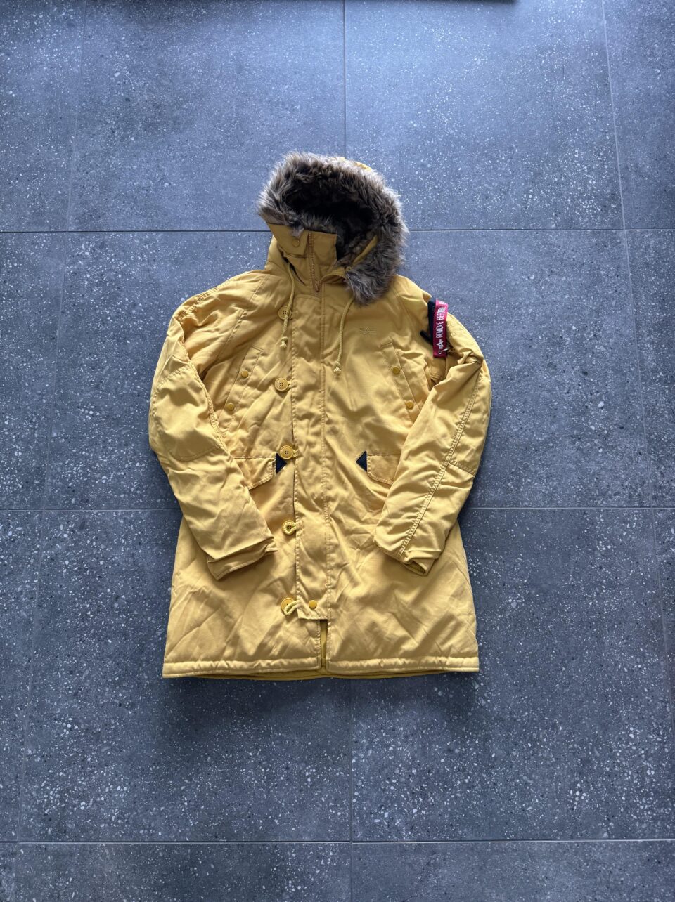 Yellow Women's Alpha Industries Coat - Large