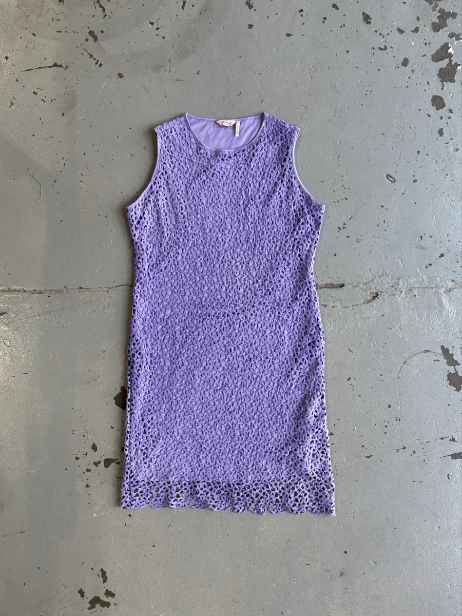 Purple Lace Sleeveless Sheath Dress - 20