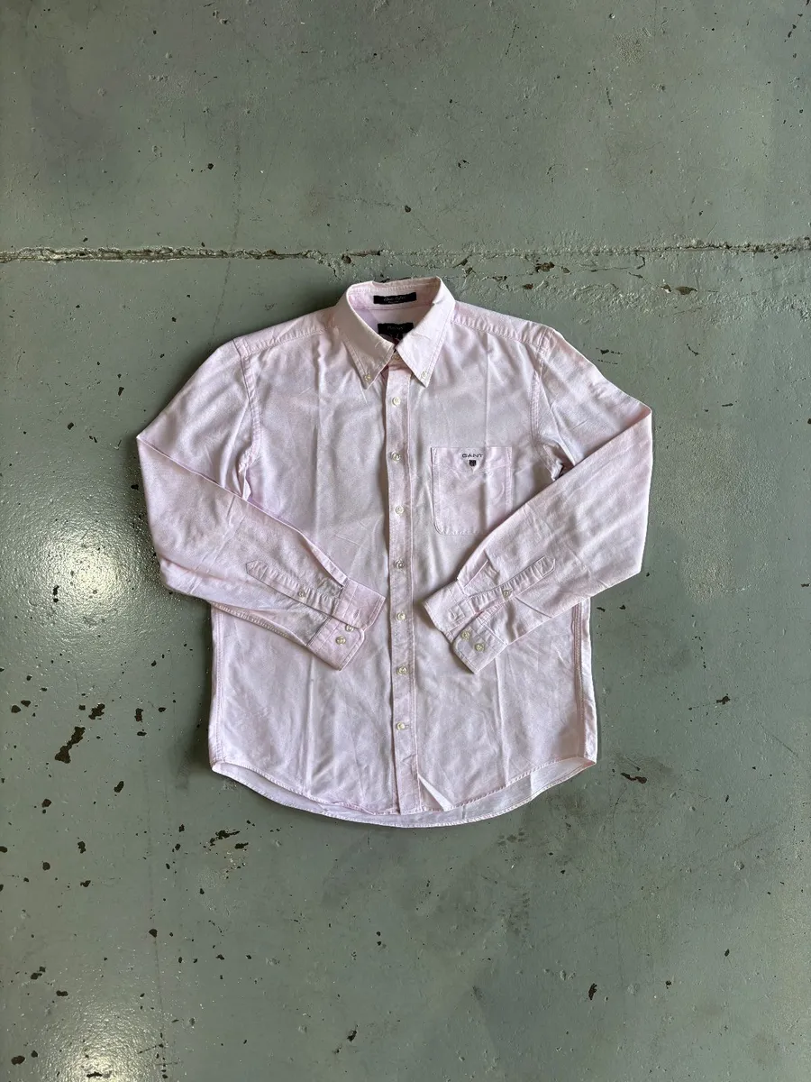 Pink Gant Oxford Regular Fit Long Sleeve Shirt - Large