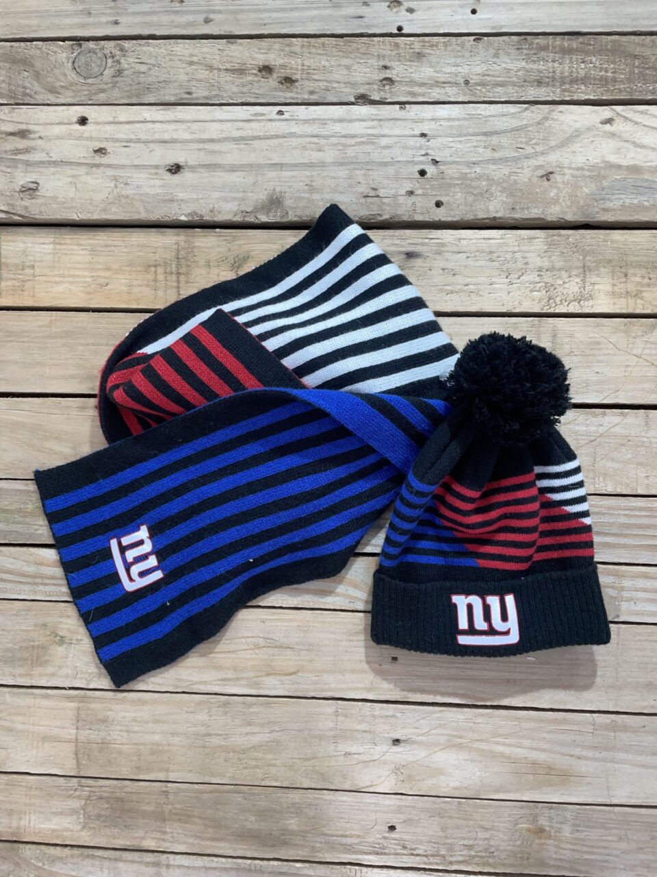 NFL Black, Red, White Beanie + Scarf - One Size Fits All
