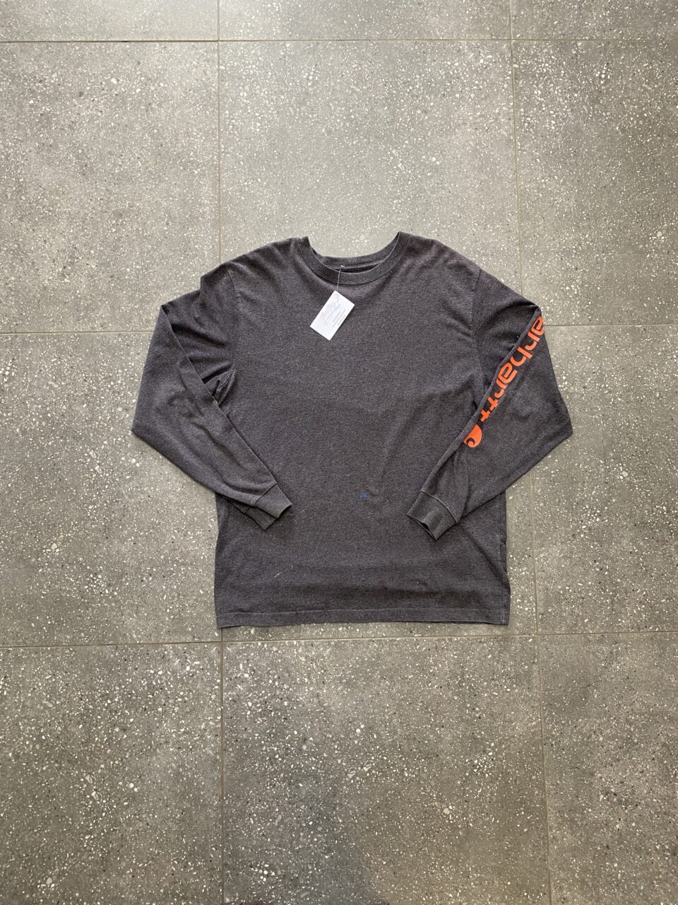 Grey Loose Fit Carhartt Long Sleeve Tshirt - Medium