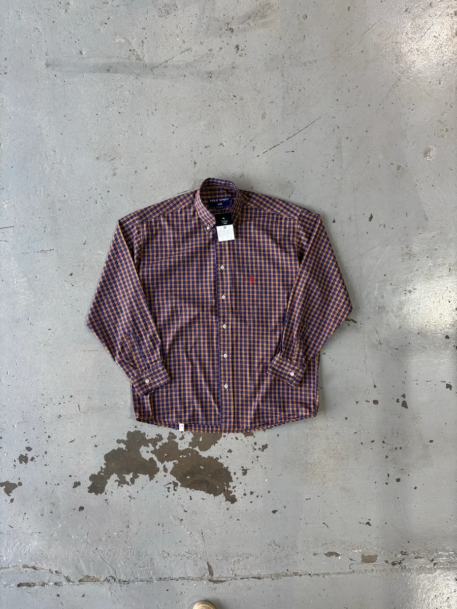Blue & Yellow Polo Sport Ralph Lauren Button-Down Longsleeve Shirt - Medium