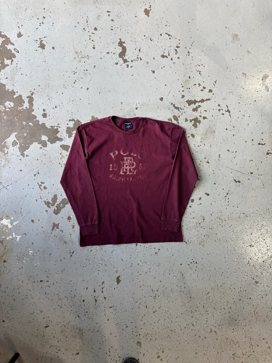 Maroon Polo Ralph Lauren Long-Sleeve T-Shirt - Medium