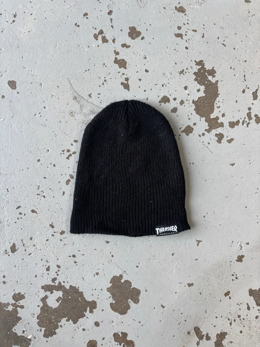 Black Thrasher Magazine Knit Skully Beanie - OSFA