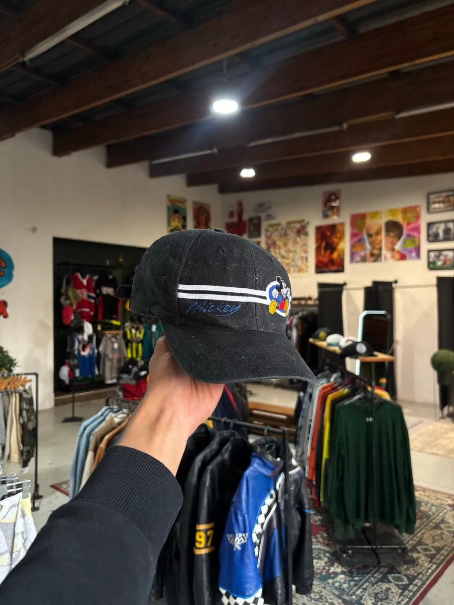 Vintage Black Disney Mickey Mouse Baseball Cap - OSFA