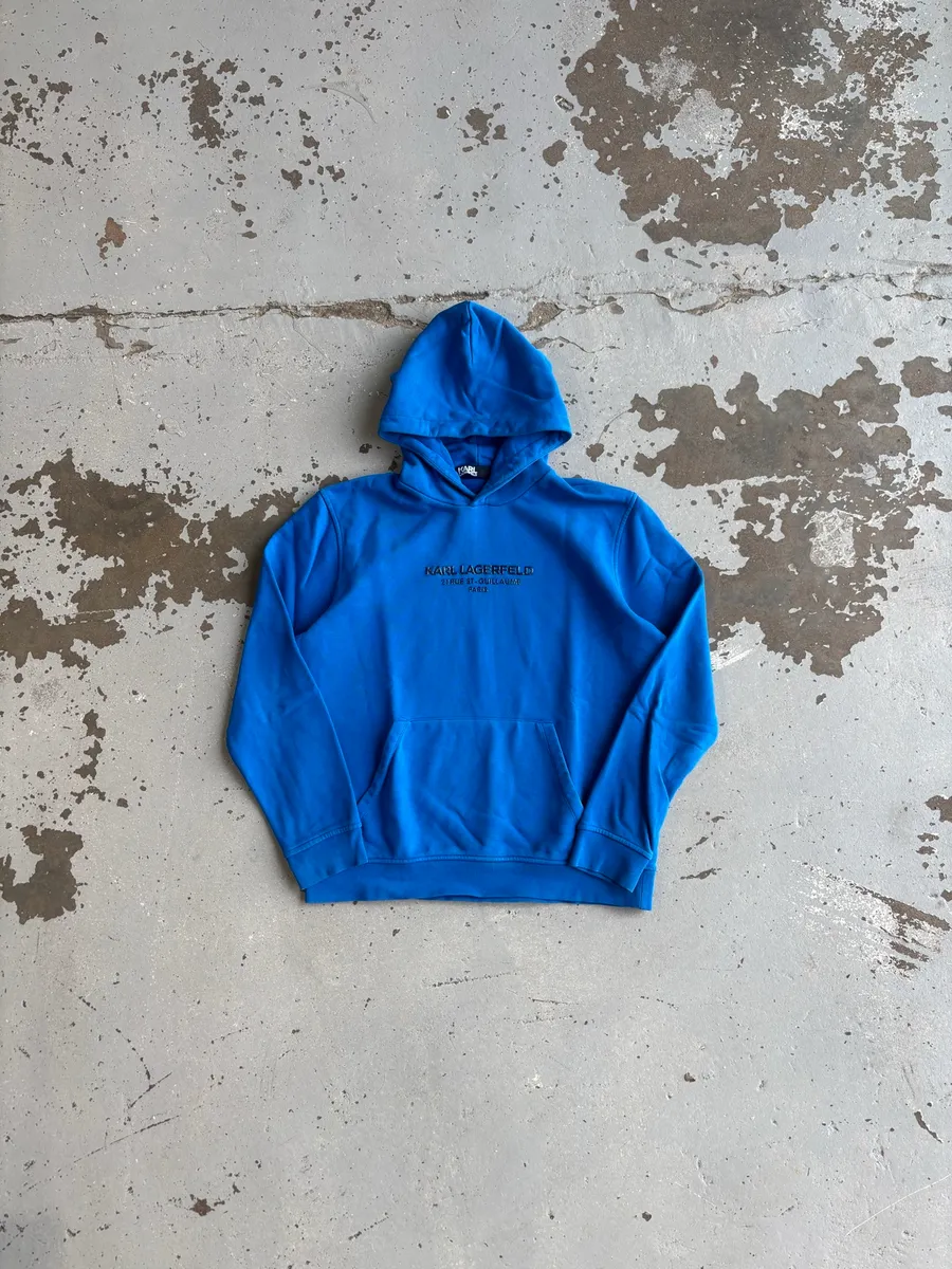Vibrant Blue Karl Lagerfeld Hooded Sweatshirt - Large