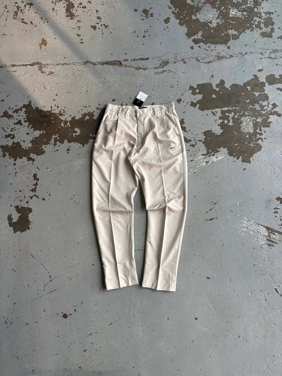 Cream-Coloured Nike Golf Fit-Dry Trousers - Small (30)