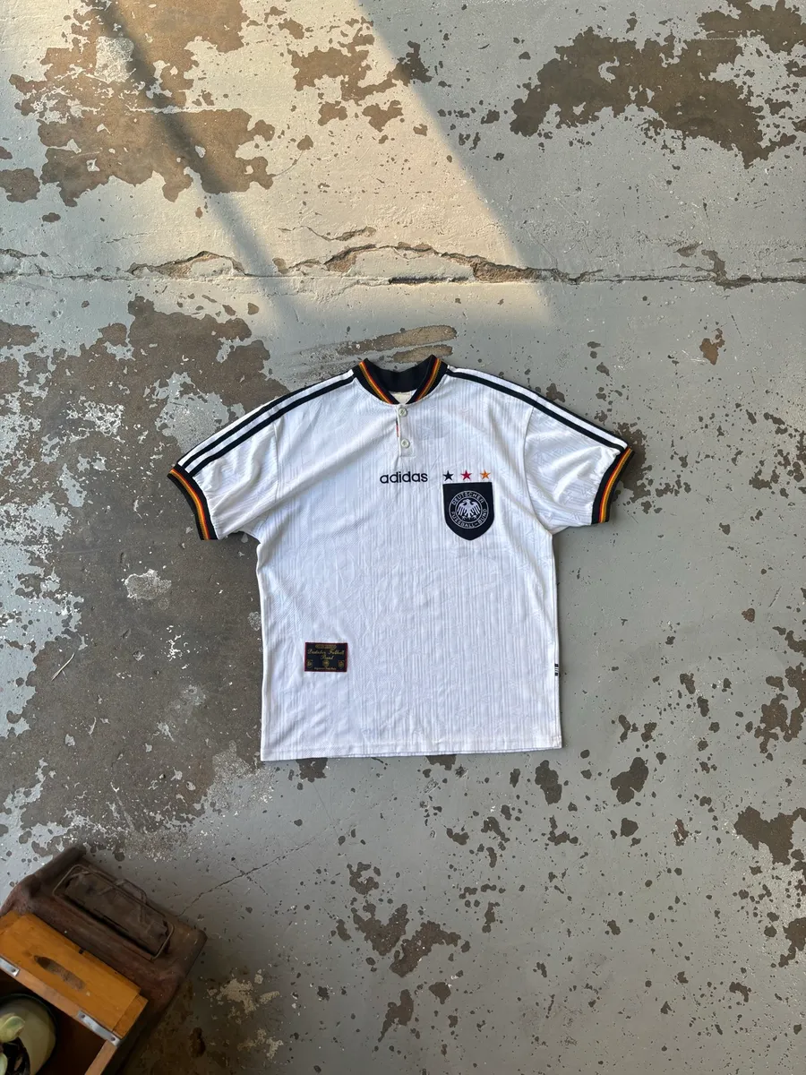 White Adidas Germany 1996 Home Jersey - Medium