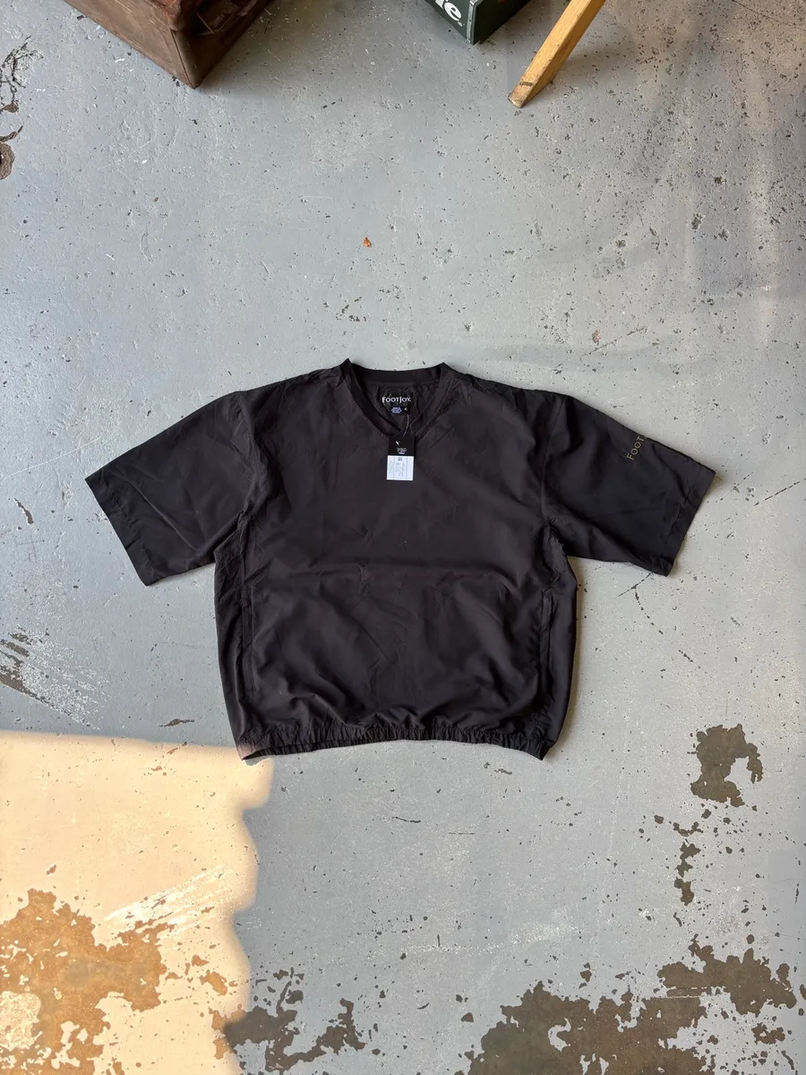 Black FootJoy Short-Sleeve V-Neck Windbreaker Pullover - Extra Large