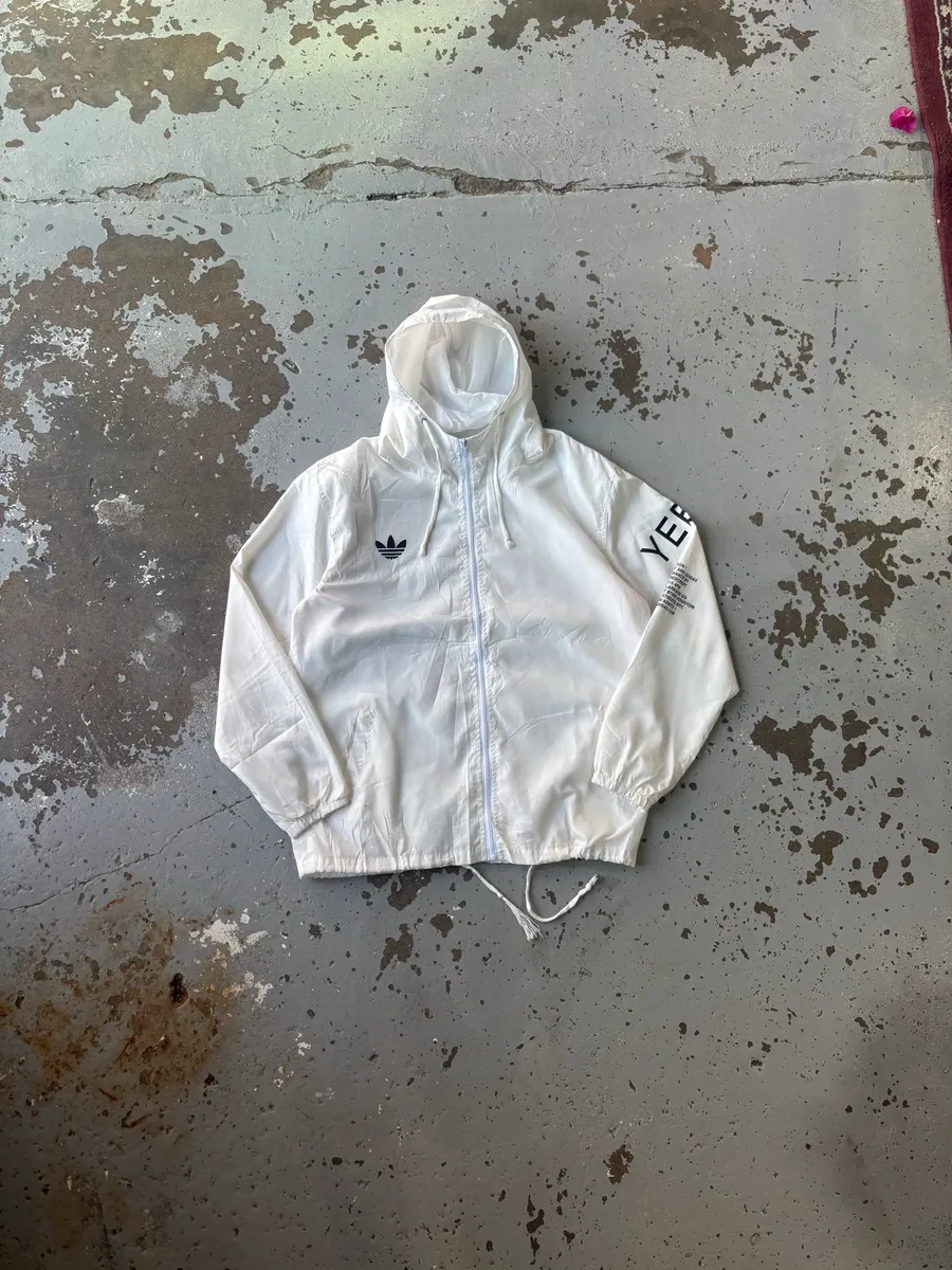 White Adidas x Kanye West Yeezus Tour Invitation Windbreaker Jacket - Extra Extra Large