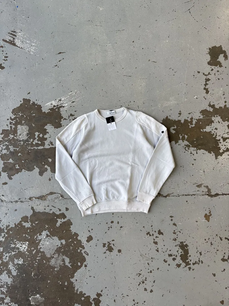 Kiddies White Stone Island Junior Sweater - Small (14/170)