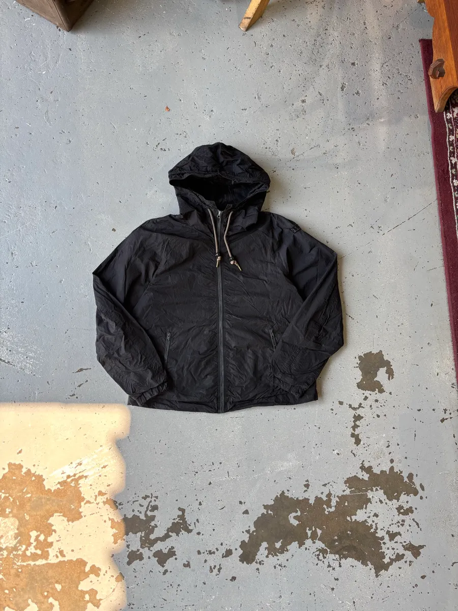 Black Diesel Lightweight Nylon Hooded Windbreaker - Extra Extra Large