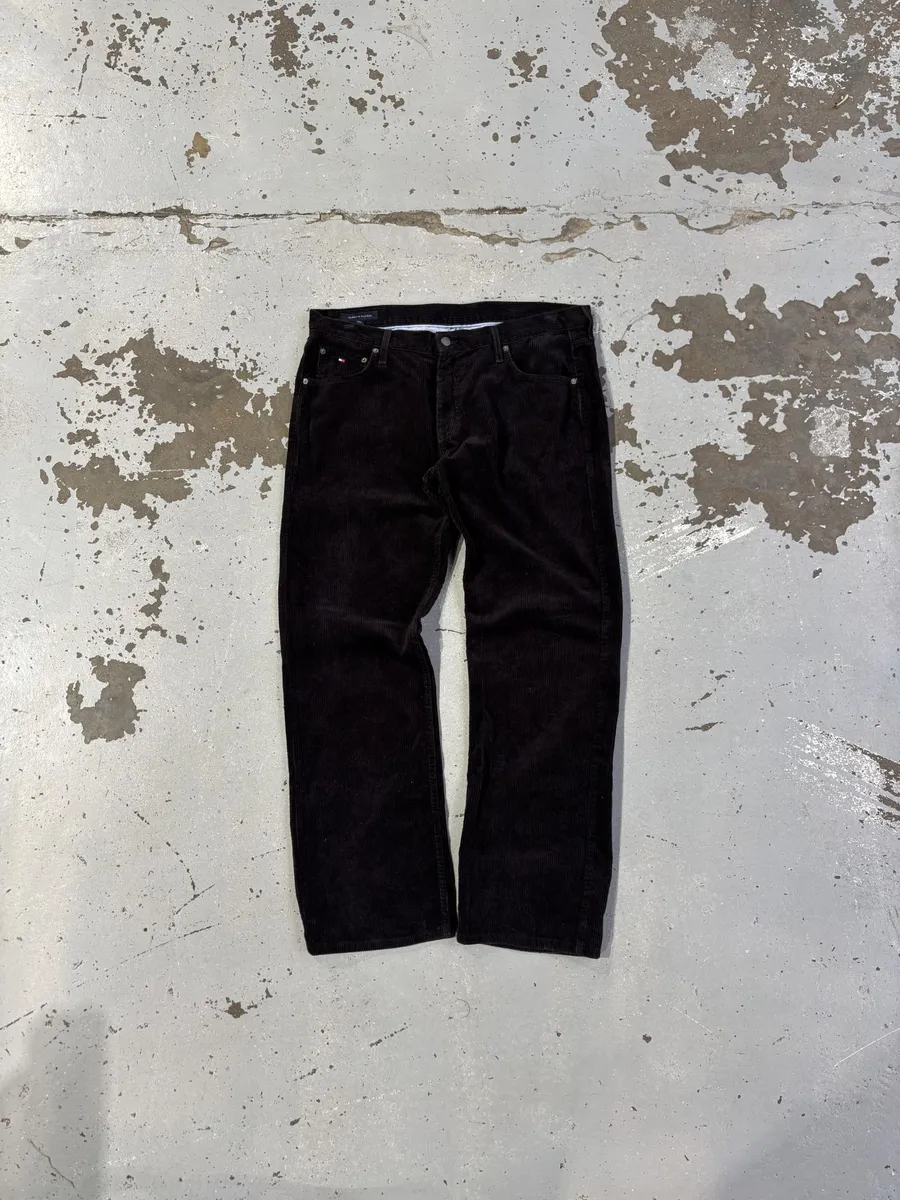 Brown Tommy Hilfiger Straight-Leg Corduroy Pants - Large (38)