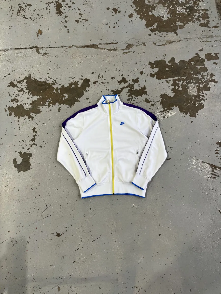 Vintage Nike White & Purple Track Jacket - Small