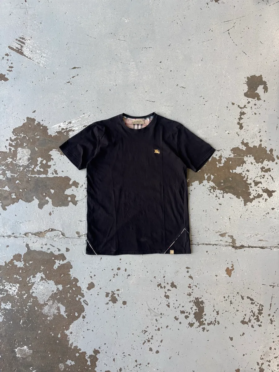 Black Burberry Cotton T-Shirt - Large