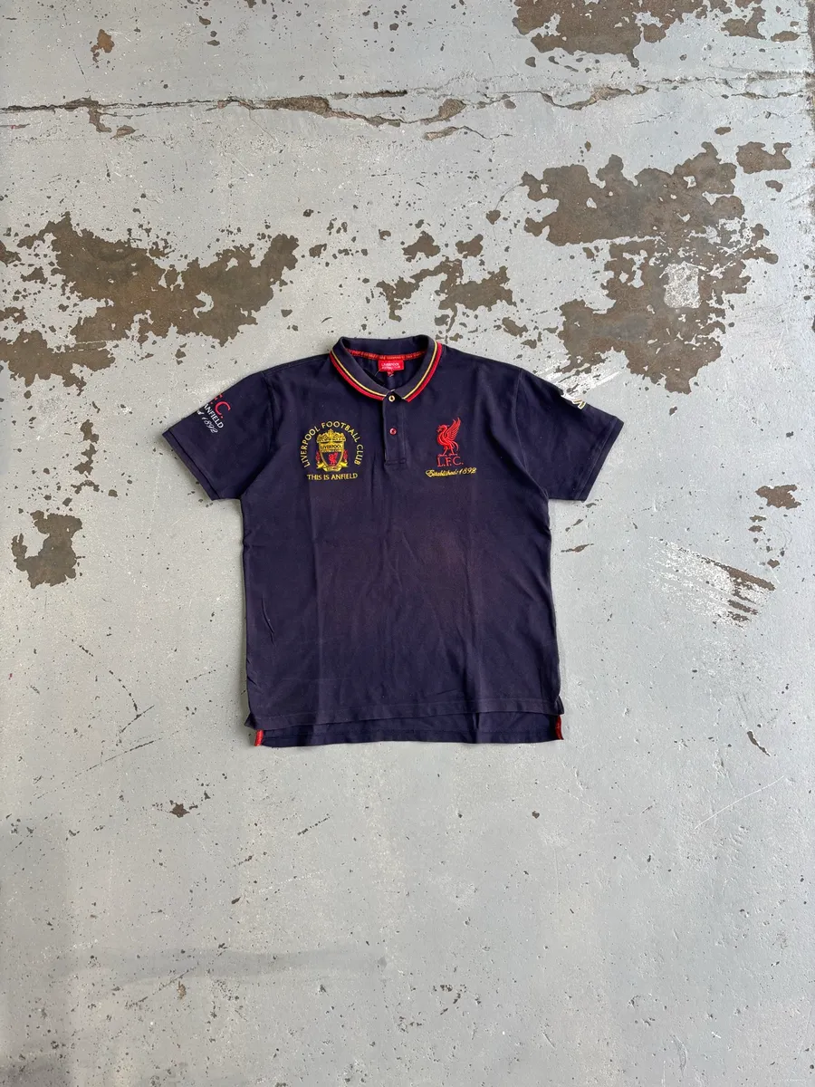 Dark Navy Blue Liverpool FC Short Sleeve Golfer - Extra Large