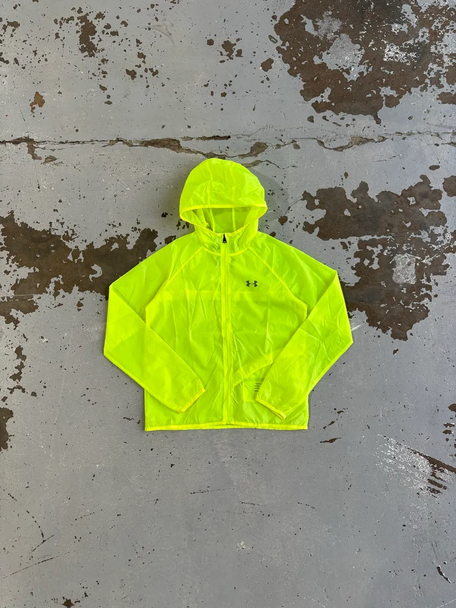 Bright Neon Under Armour Lightweight Hooded Running Jacket - Small