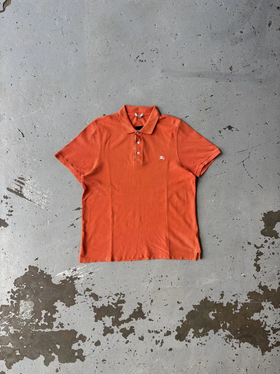 Vintage Orange Burberry Golf Shirt - Extra Large