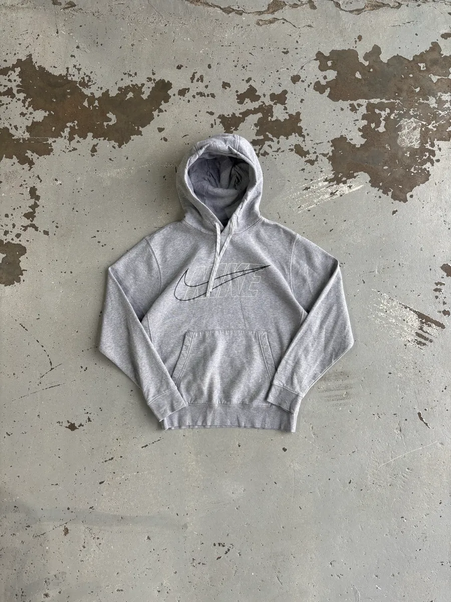 Grey Nike Outline Hoodie - Small