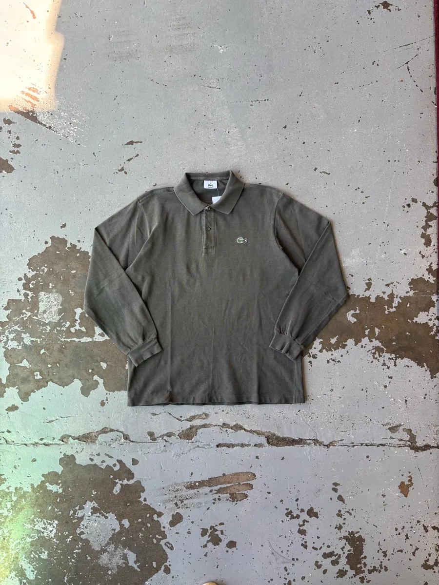 Olive Green Lacoste Classic Fit Long Sleeve Golfer - (5) Large