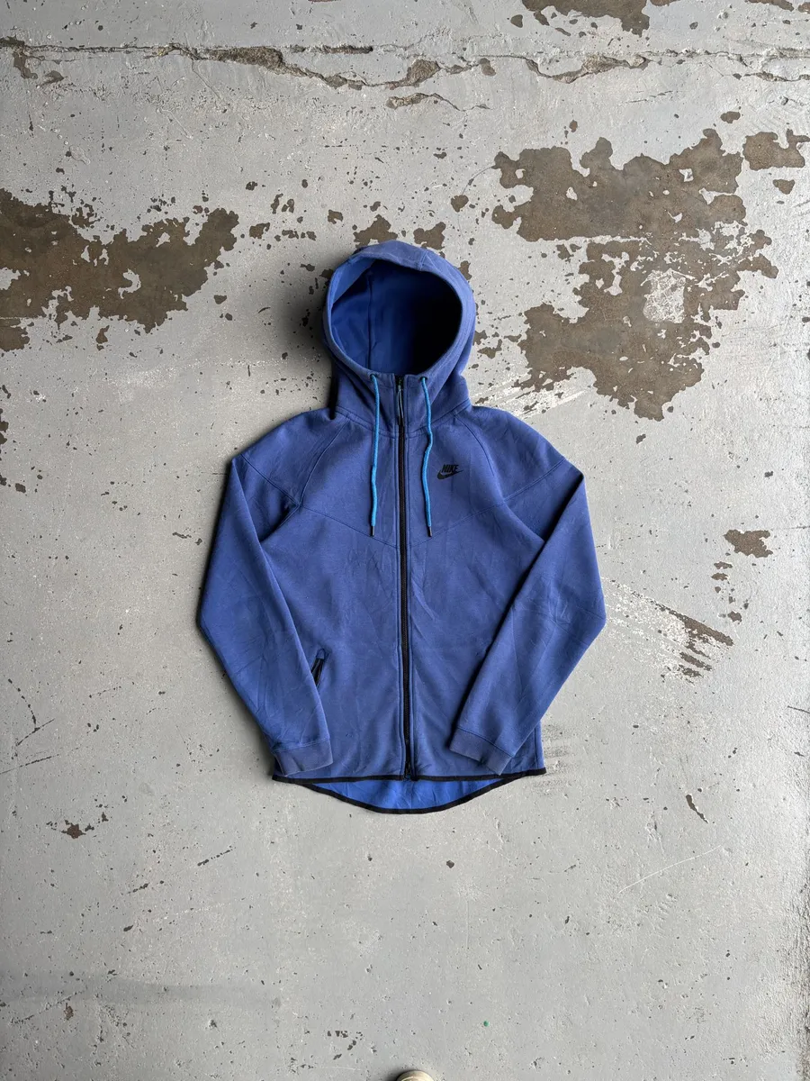 Blue Nike Tech Fleece Zip Up Hoodie - Small