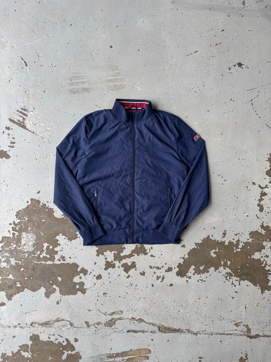 Navy Blue Superdry Flyweight Harrington Jacket - Medium