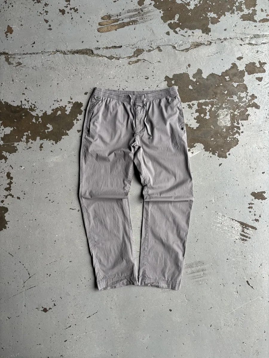 Grey Lacoste Track Pants - Extra Large