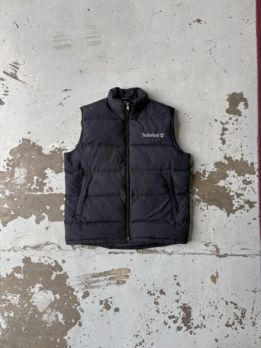 Vintage Black Timberland Gilet - Extra Large
