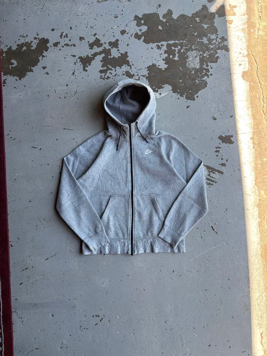 Grey Nike Full-Zip Hoodie - Medium