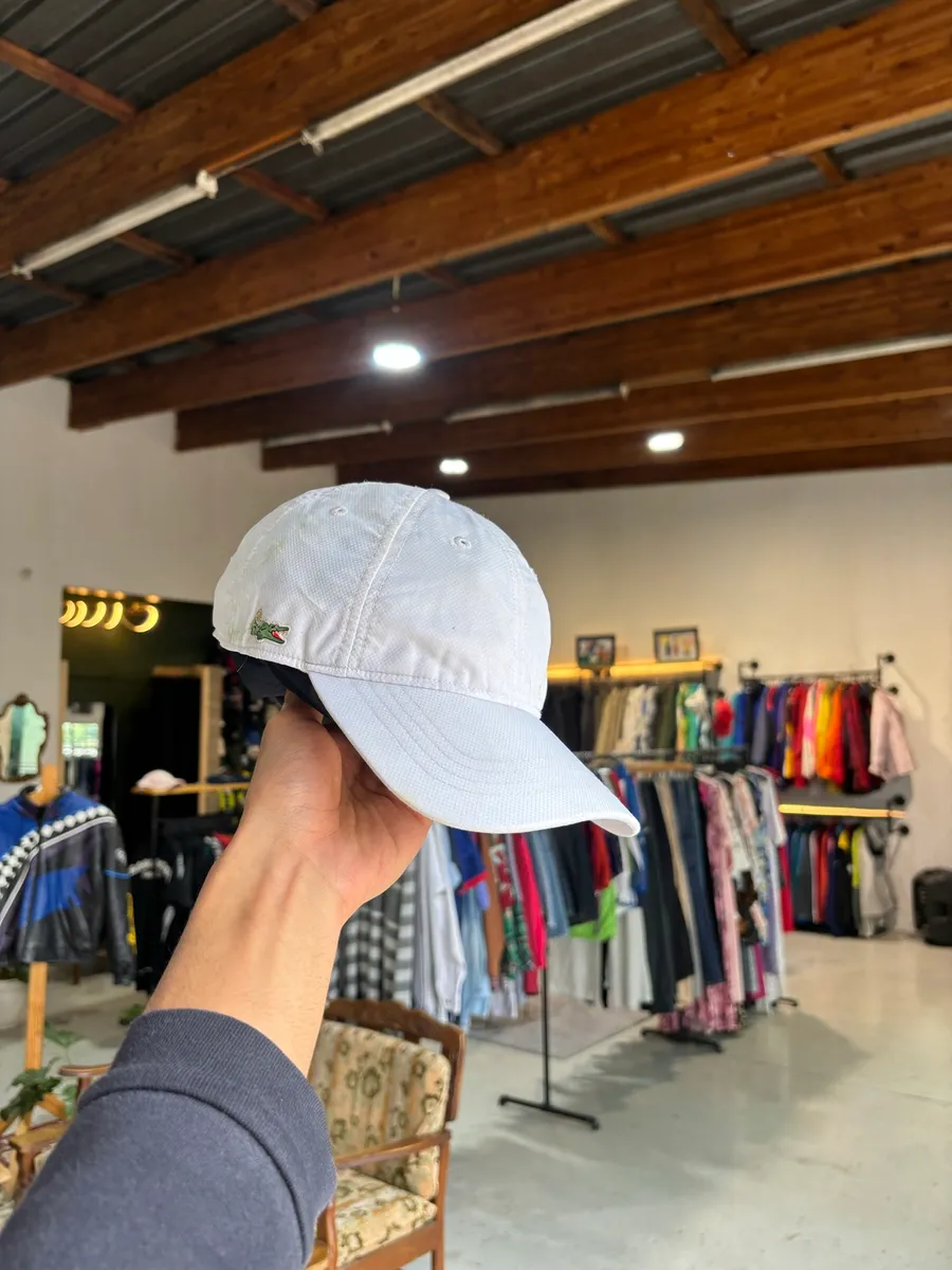 White Cotton Twill Lacoste Baseball Cap - OSFA