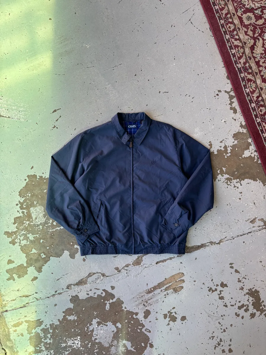 Vintage Navy Blue Chaps by Ralph Lauren Harrington Jacket - Large