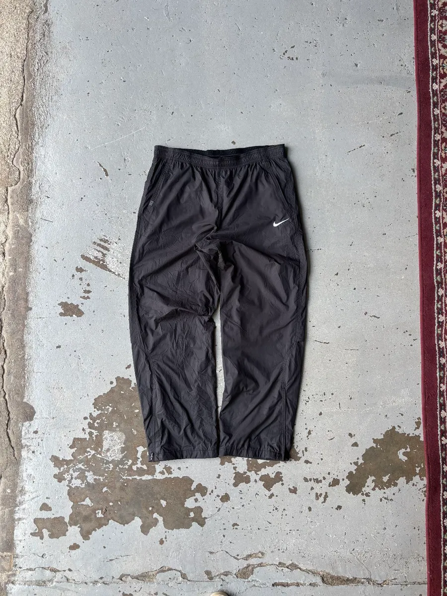 Black Nike Woven Nylon Track Pants - Medium