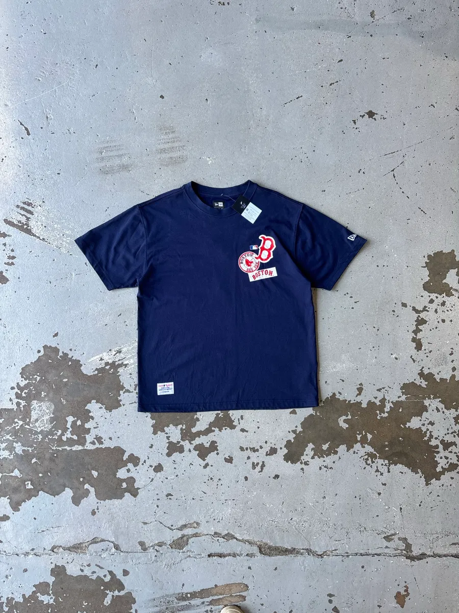 Navy Blue New Era MLB Boston Red Sox T-Shirt - Large