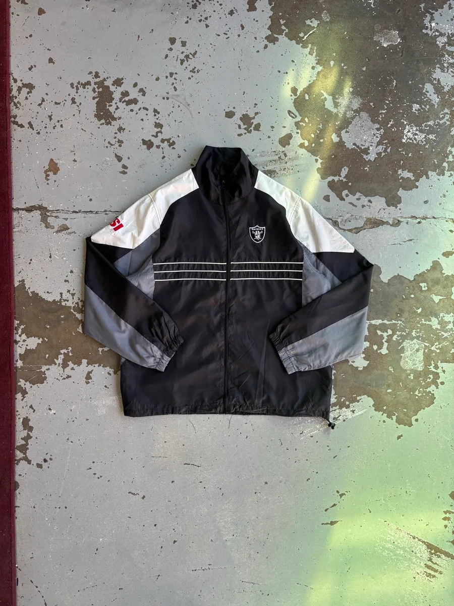 Vintage 00s Reebok NFL Oakland Raiders Sports Illustrated Windbreaker Jacket - Large
