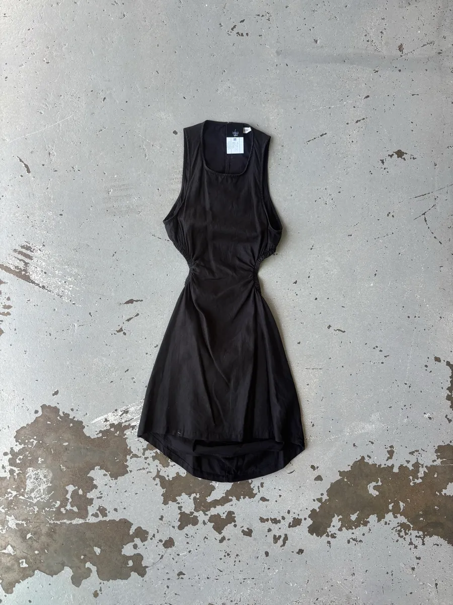 Black Glassons Sleeveless Cut-Out Mini Dress - 10