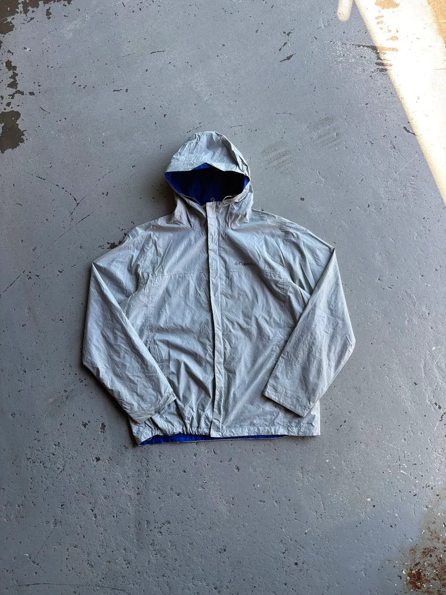 Light Grey Columbia Hooded Windbreaker - Extra Large