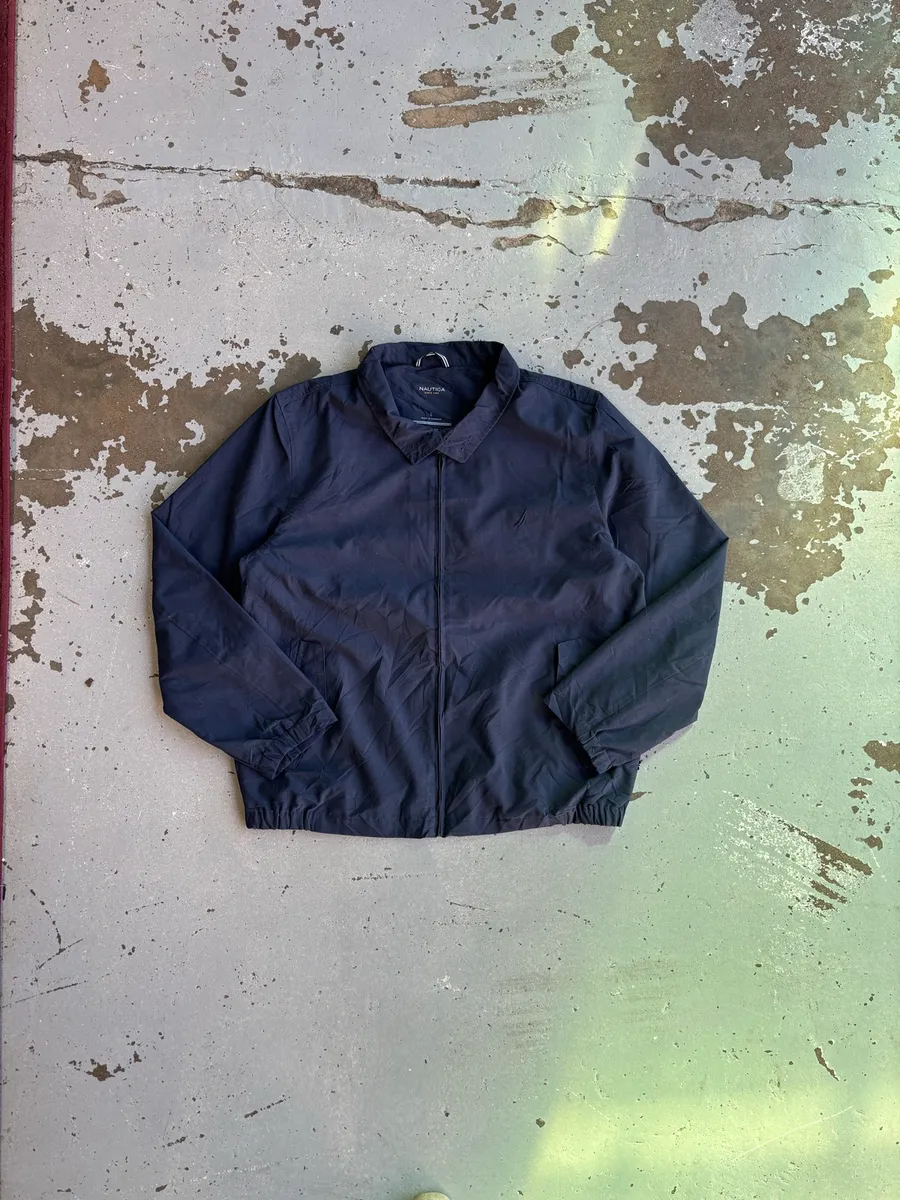 Navy Blue Nautica Harrington Jacket - Large