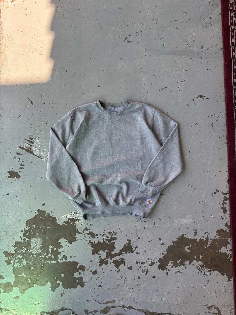 Heather Grey Carhartt K124 Loose Fit Midweight Crewneck Sweatshirt - Medium